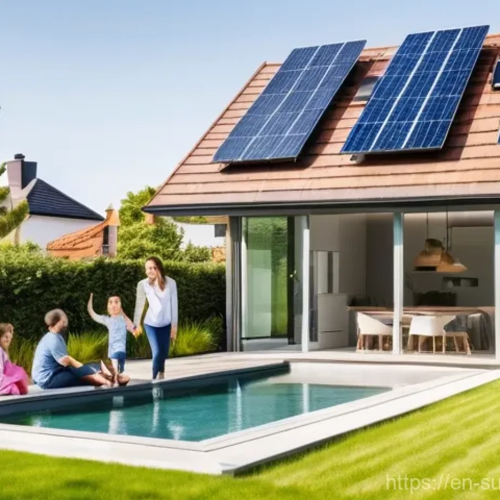재생 가능한 자원 사용의 중요성 - **Prompt 1: Sustainable Suburban Family Life**
"A vibrant, sunny image of a diverse family (pare...