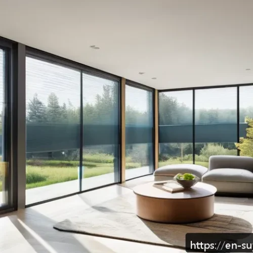 Home 31 지속 가능한 주택 디자인 아이디어 - A modern eco-friendly living room bathed in abundant natural daylight streaming through large south-...